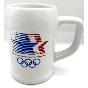 1984 Los Angeles Summer Olympic Games Olympic Rings Cup Mug Stein Papel Vintage